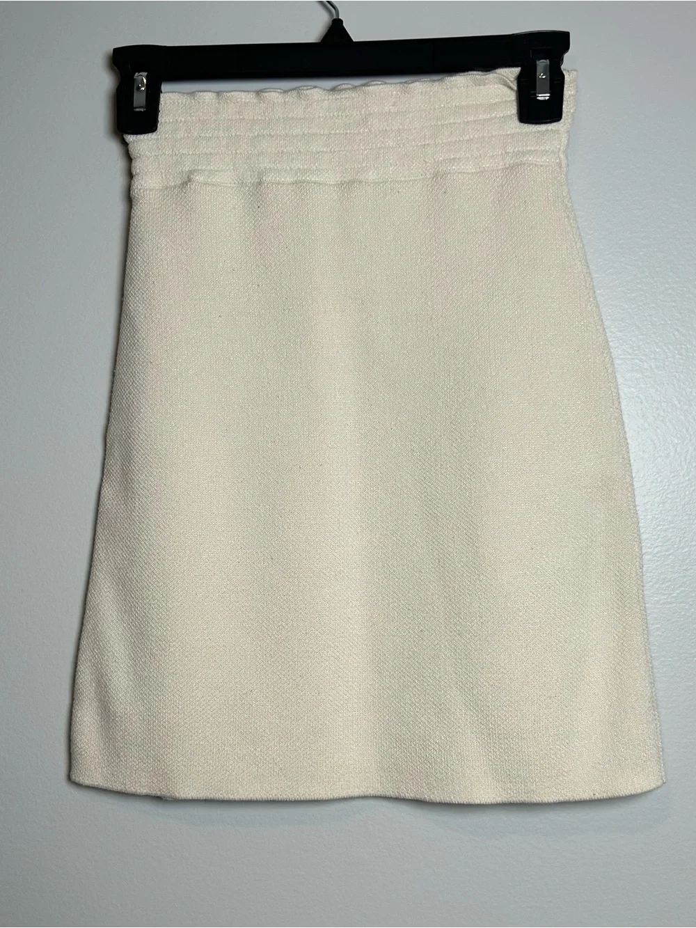 Free people ivory knit Mini Skirt XS pull on cotton blend sweater skirt